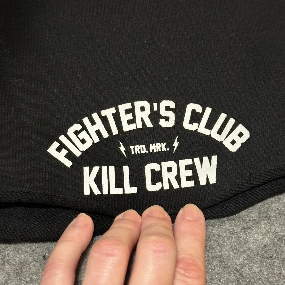 Kill Crew Mens Small Fighters Club Shorts Black MMA Streetwear Gym